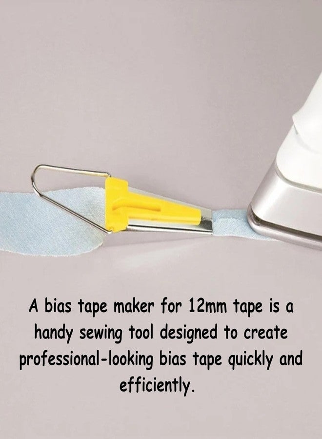 ZENITH Bias Tape Maker Set of Various sizes from 6mm to 25mm available in variations with 1 Seam Ripper, 1 Meassring tape & 1 Threader, Multicolour DIY Quilting Sewing Accessories Tools Kit for Fabric Sewing and Quilting (Green 6mm + Yellow 12mm + 1SR + Tape + 1Threader) - Image 4